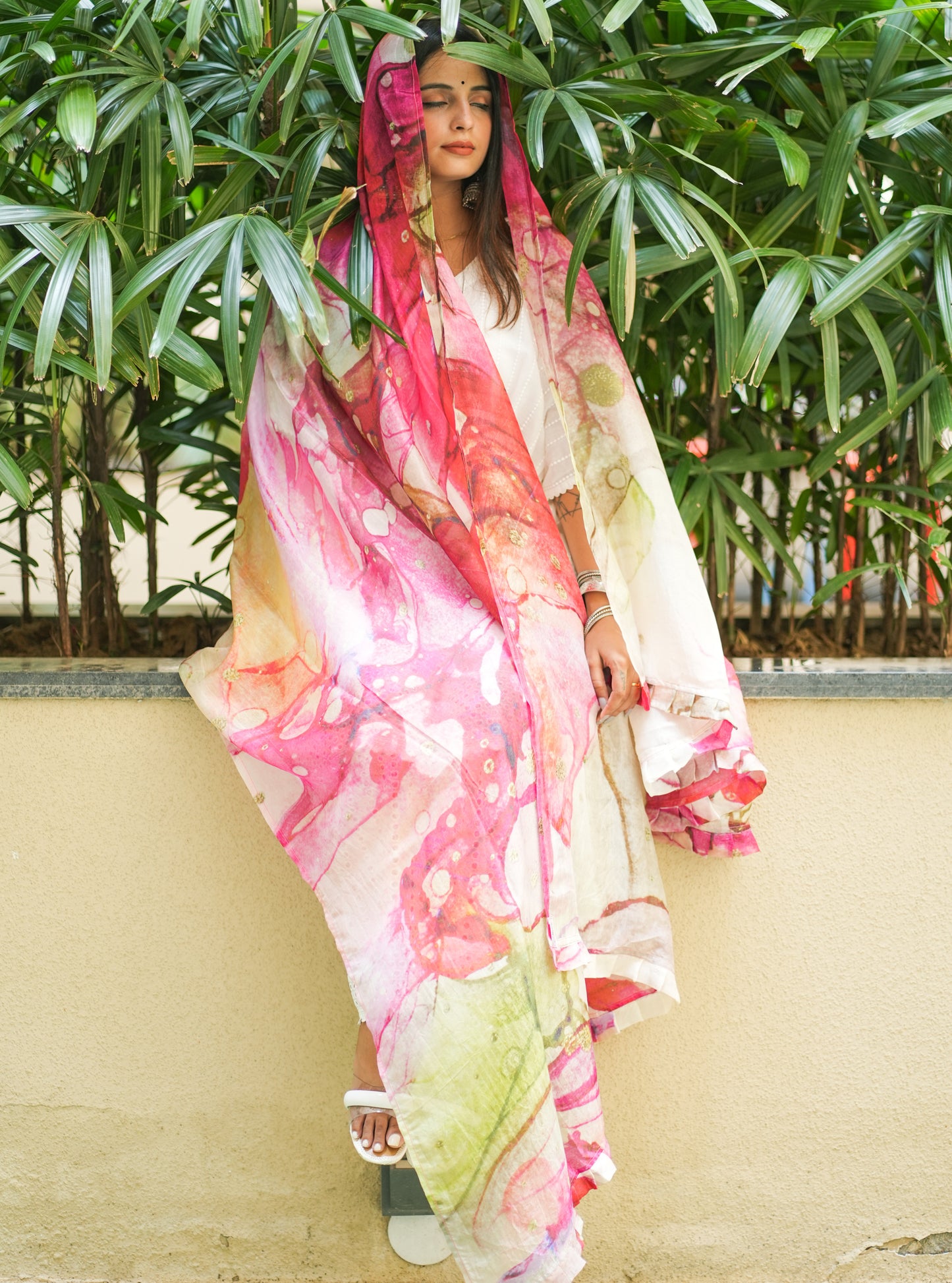 Wildflower Organza Silk Dupatta