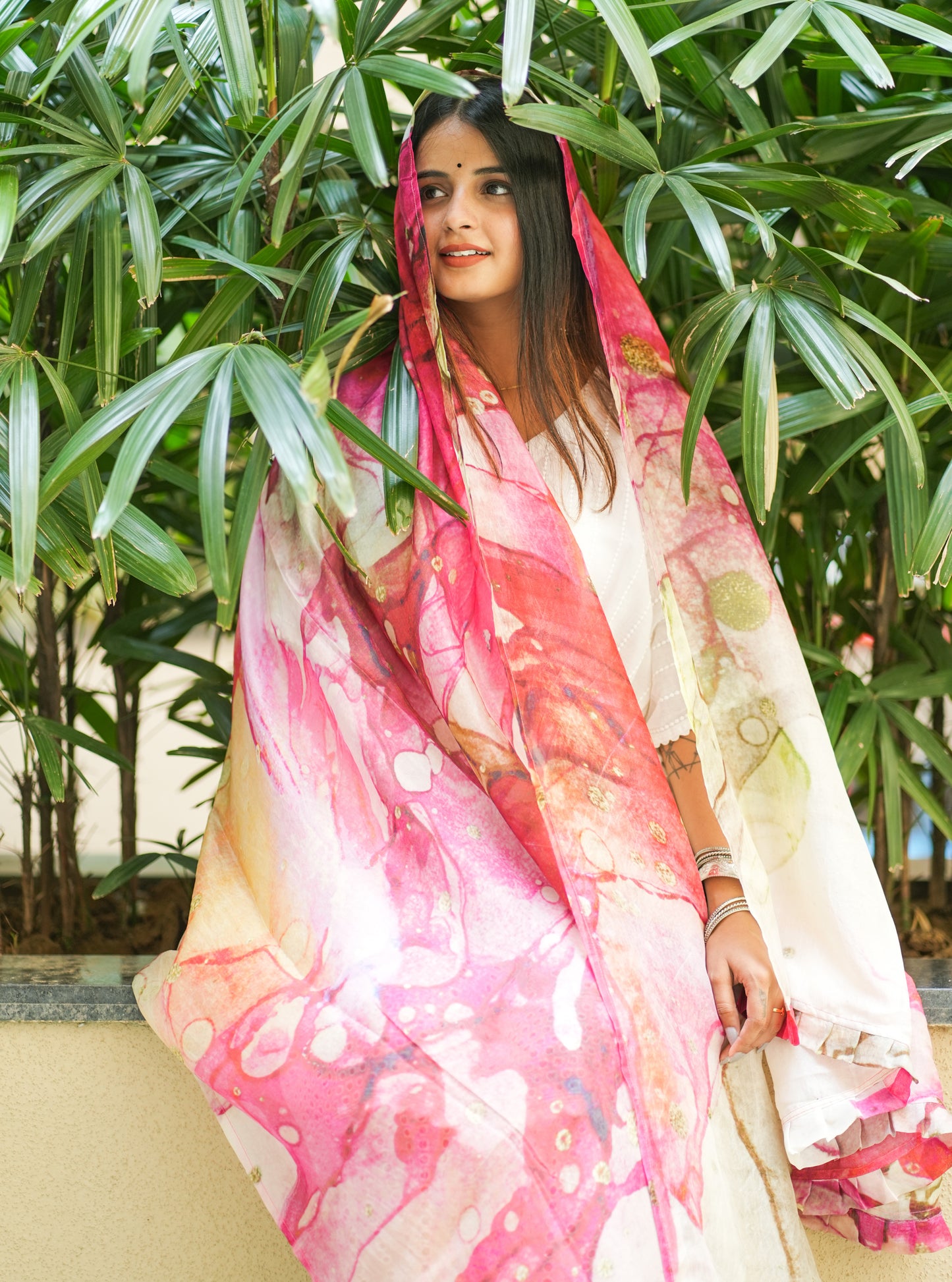 Wildflower Organza Silk Dupatta