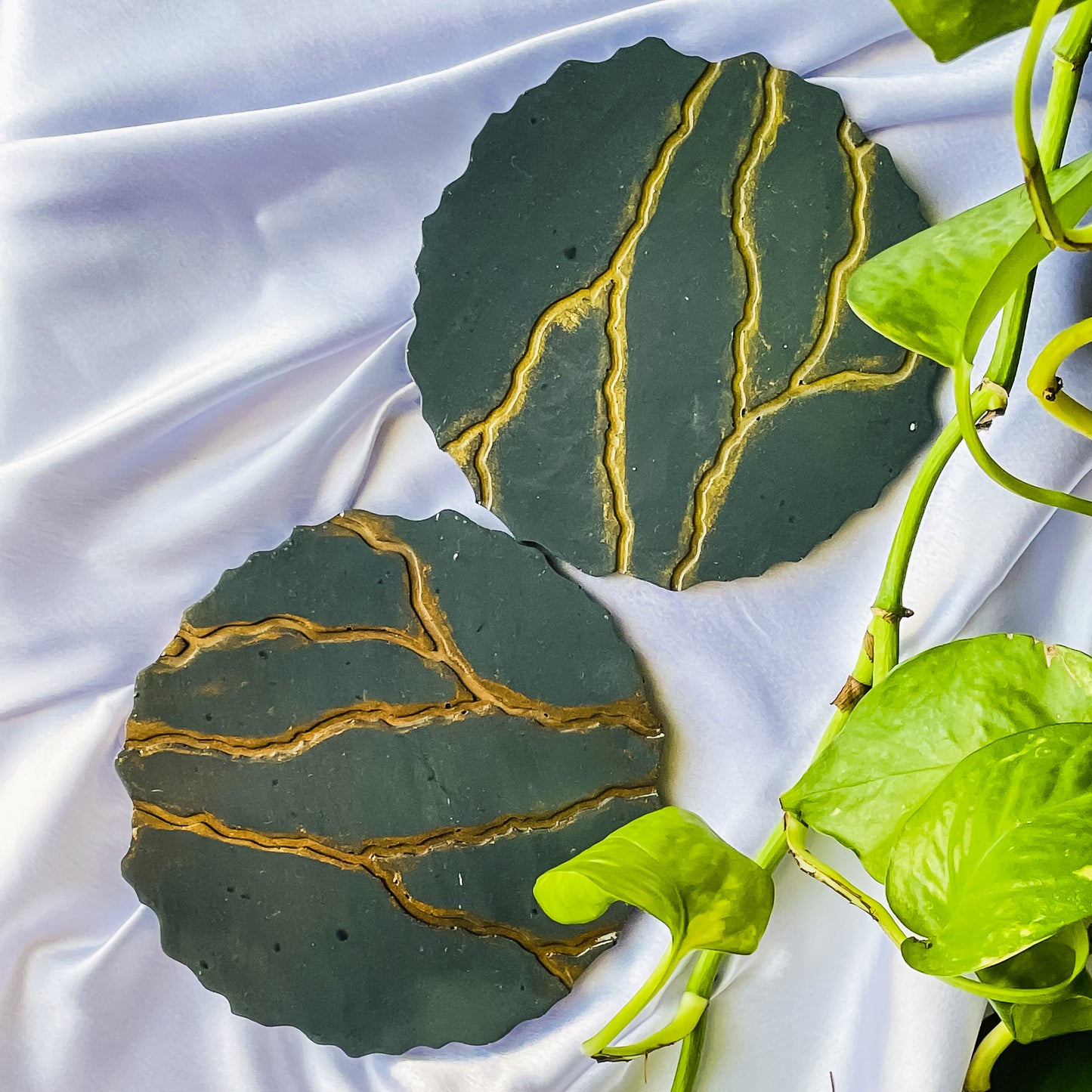 Kintsugi Style Coasters Set of 2