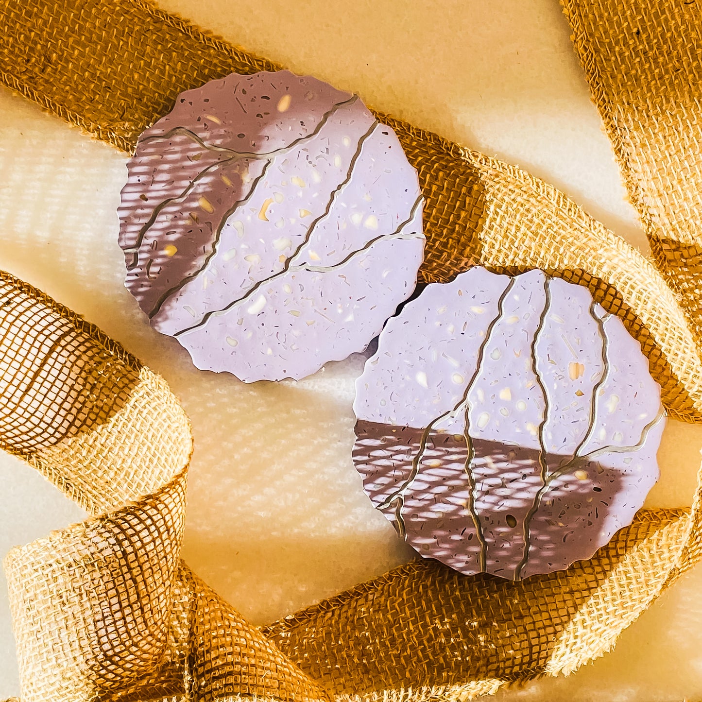 Kintsugi Style Sea Shell Terrazzo Coasters Set of 2