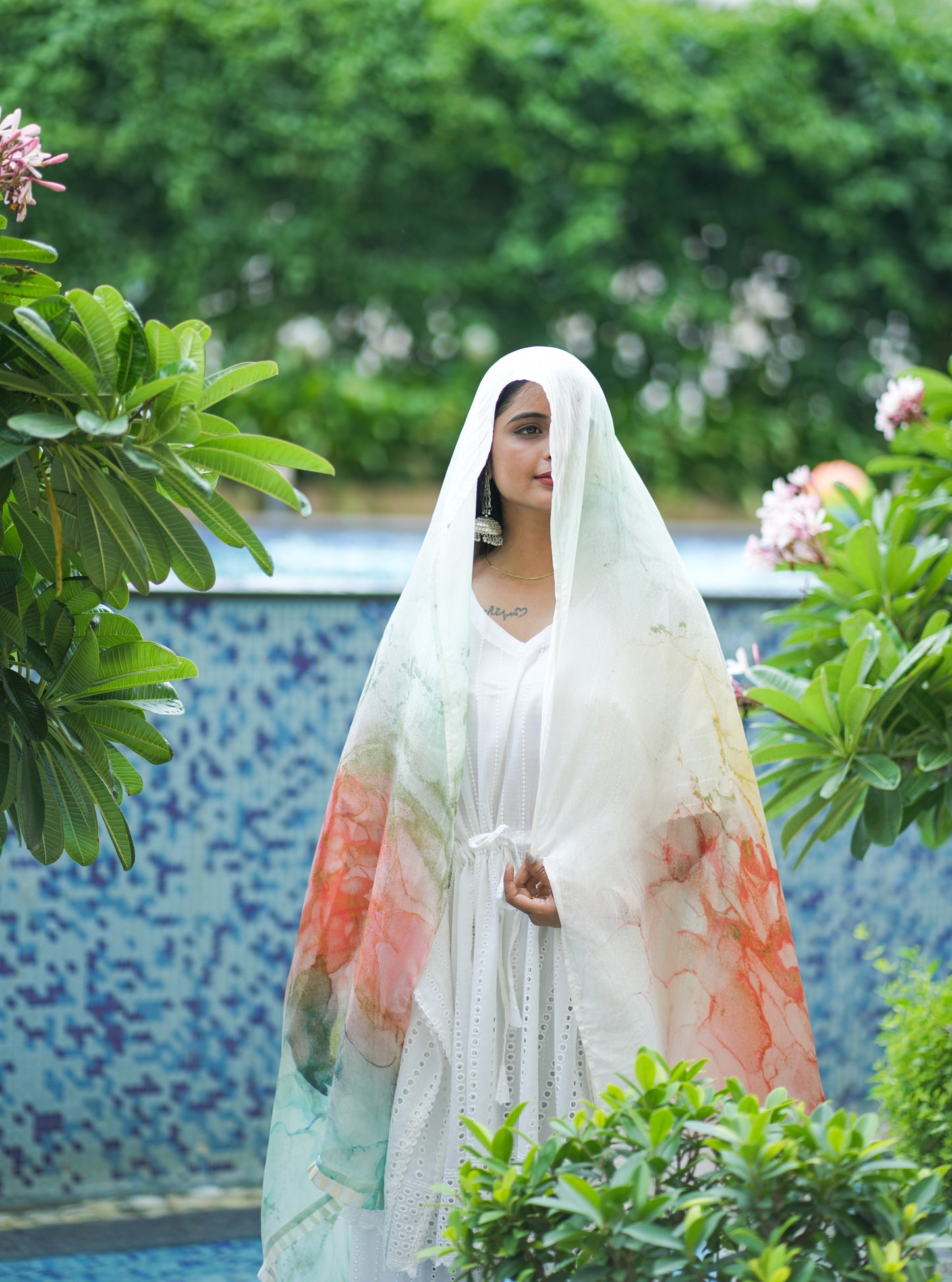 Roses Organza Silk Dupatta