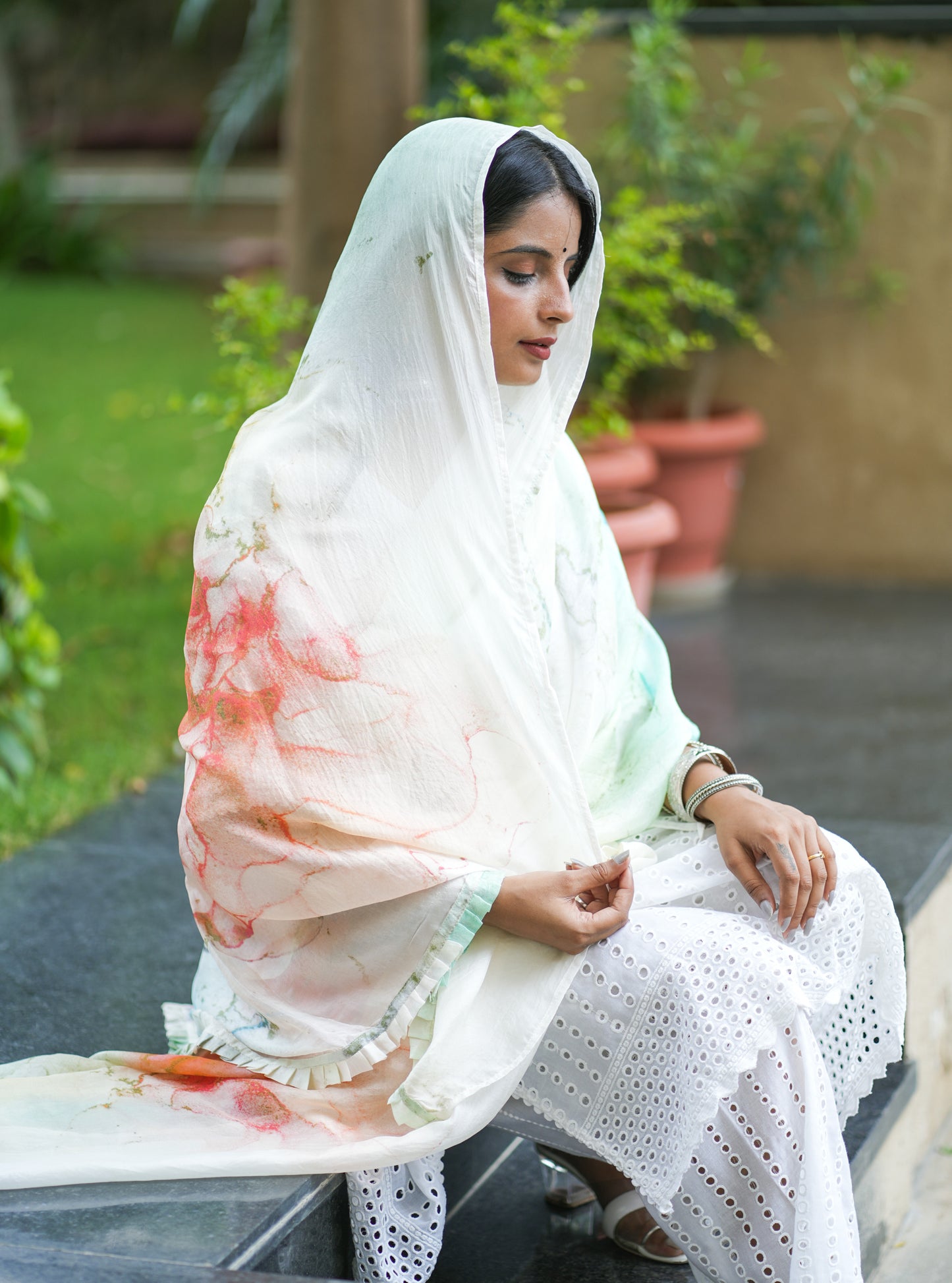 Roses Organza Silk Dupatta