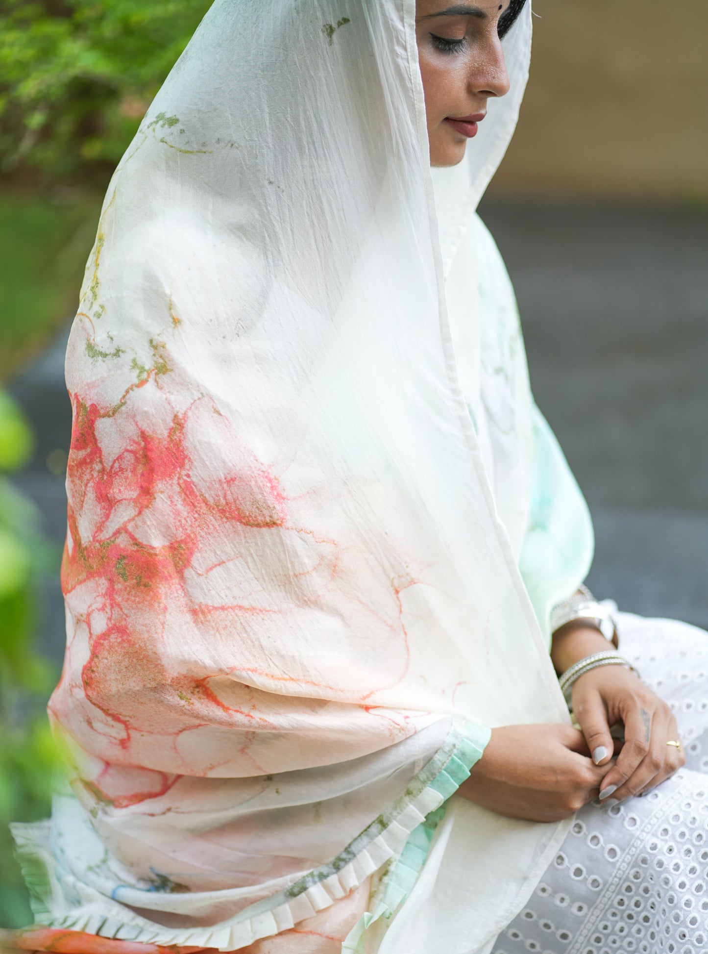 Roses Organza Silk Dupatta