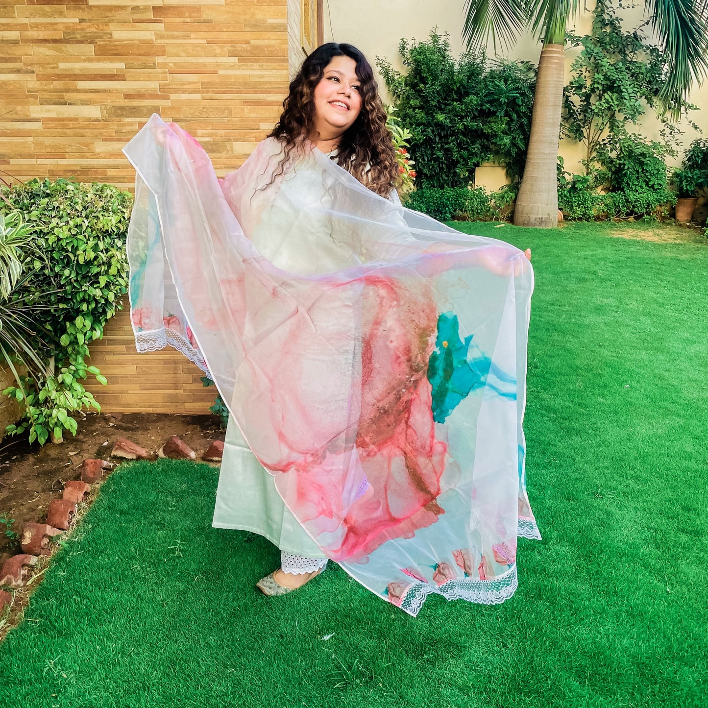 Crimson Romance Organza Dupatta